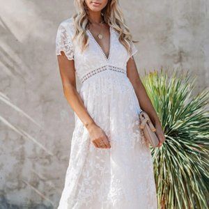 Gorgeous White Lace Maxi Dress
